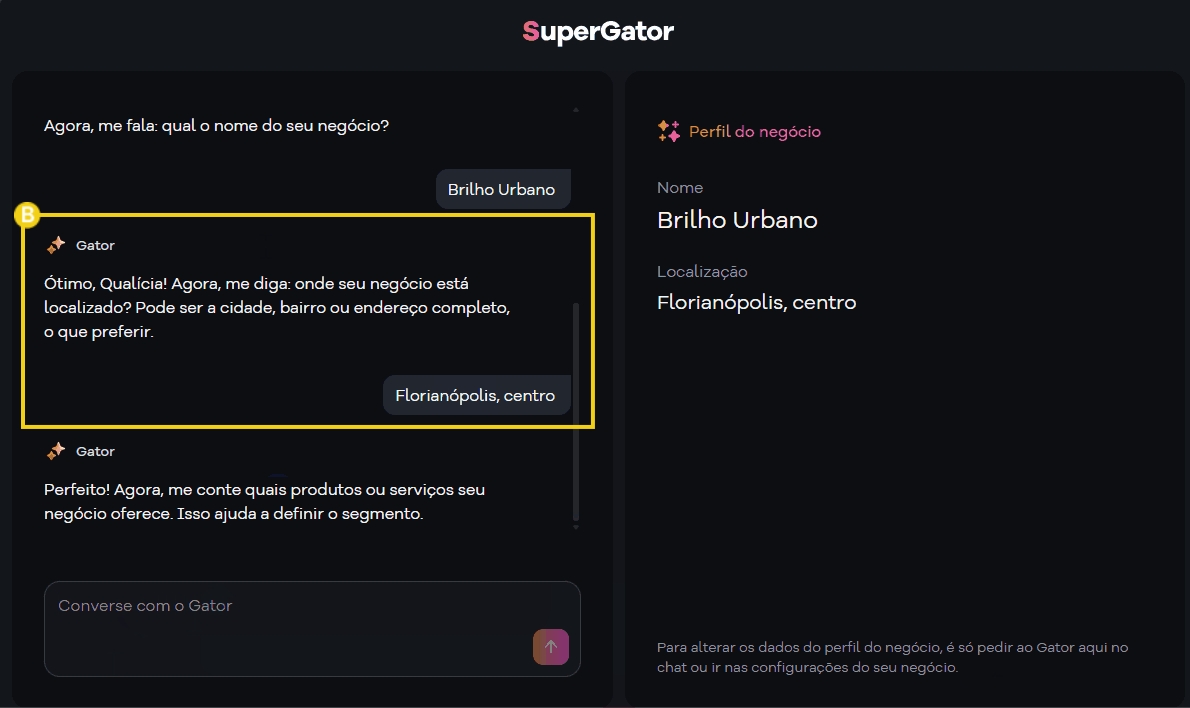 imagem ilustrativa do perfil de negócio chamado Brilho Urbano localizado em Florianópolis, centro, destacando a importância de uma presença online bem otimizada para negócios locais.